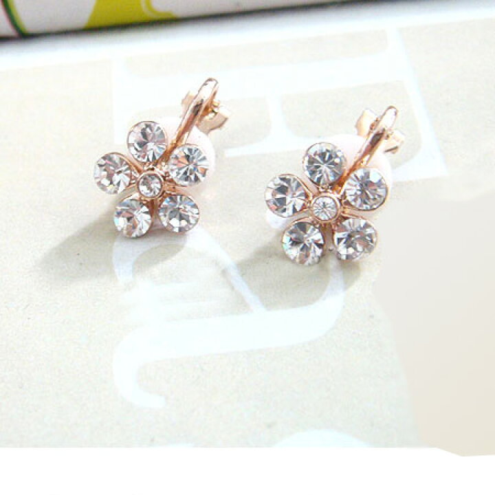 楽天市場】ピアス 花 フラワー 梅の花 スワロフスキー レディース K18 