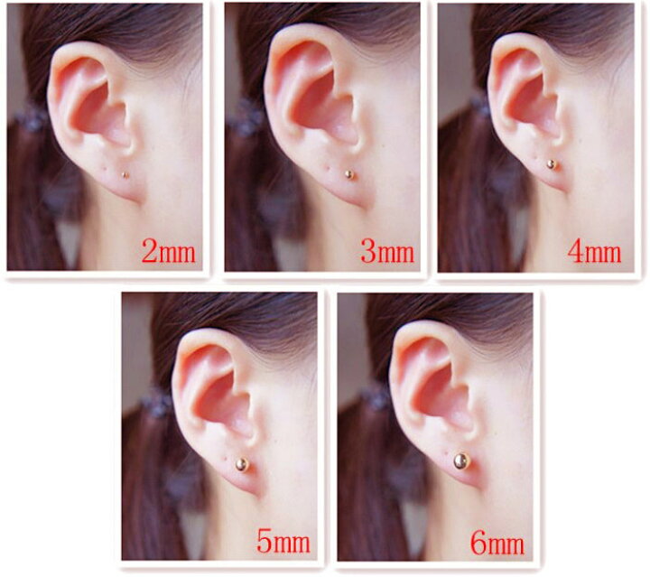 楽天市場】丸玉ピアス 18k 日本製 3mm 3.5mm 4mm 丸玉 ピアス 丸玉 K18 