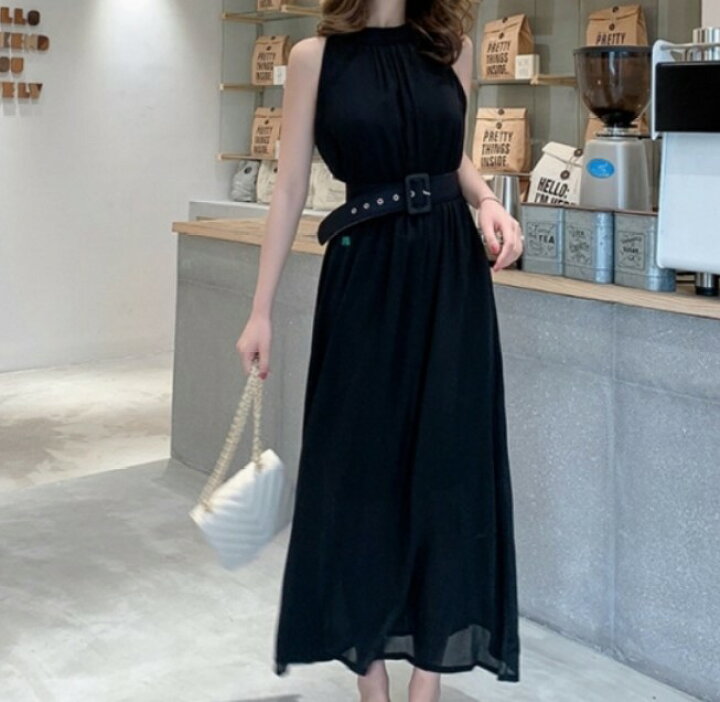 楽天市場】【送料無料】 2color ロング丈 ウエストベルト シフォン  