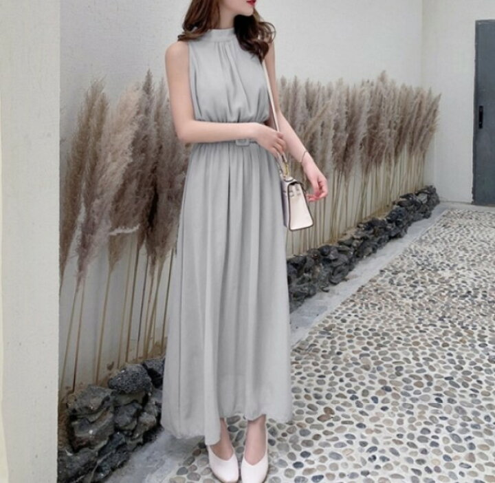 楽天市場】【送料無料】 2color ロング丈 ウエストベルト シフォン  