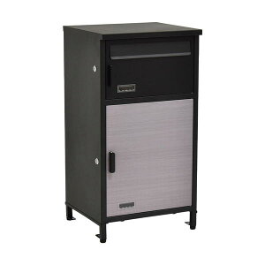 宅配ボックス 一戸建て用 ポスト 置き型 大型 大容量 ポスト付き 郵便ポスト 置き型ポスト スタンドポスト 屋外 宅配BOX 郵便 置き配 アイボリー ブラック ベージュ 黒 白 木目調 プッシュキ