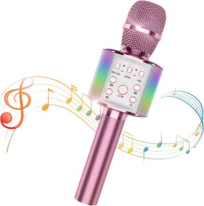 luetooth �J���I�P�}�C�N �}�C�N karaoke LED���C�g�t�� ���y�Đ� �^���\ �J���I�P�@�� �ƒ�p �J���I�P/����/�p�[�e�B�[ 3200mAh ���{��������i�s���N�j