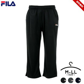 FILA フィラ クロップドパンツ レディース M L LL 保湿冷感 紫外線遮蔽率90％ 薄手 ロゴ刺繍 ブラック チャコールグレー ネイビー 春 夏 大人 女性 スポーツ 運動 ランニング ウォーキング ジム スポーツウェア 送料無料