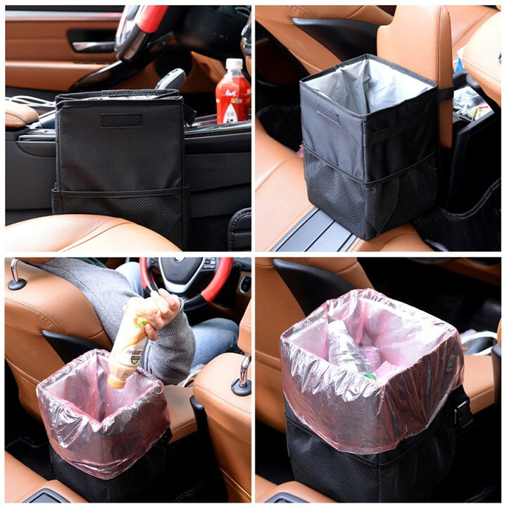 楽天市場 車 ゴミ箱 倒れない 蓋つき ゴミ袋付 大容量 車載ごみ箱 使えやすい 折りたたみ式 シートバックポケット 前後部座席収納 車用小物入れ マジックテープ リュウカガーデニング楽天市場店