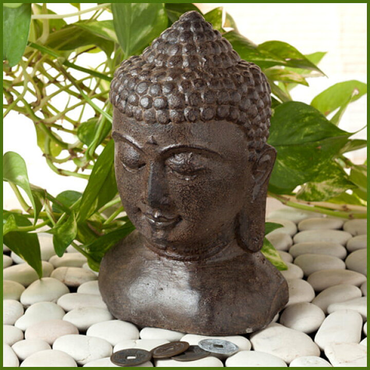 楽天市場】仏頭(アジアン雑貨 石像 小物 置物 インテリア loop バリ風 