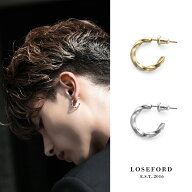 【LOSE FORD 公式】 フープピアス ツイスト メンズピアス ピアス シルバー ゴールド フープ 片耳 つけっ…