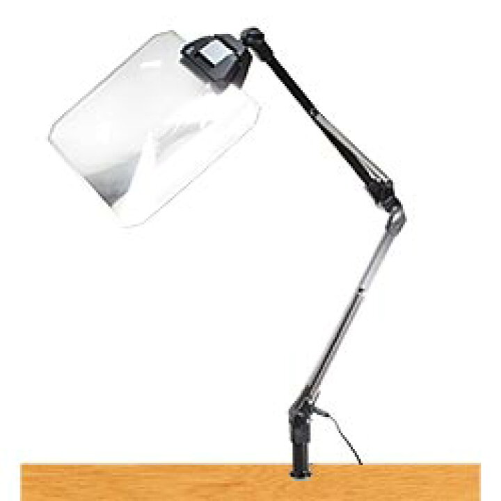 楽天市場】LEDライト付きアームルーペLh7 F角型（1.8倍角型フレネル  