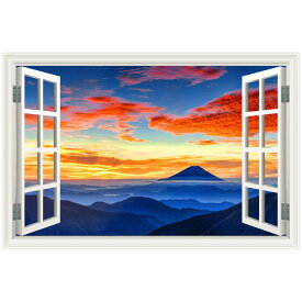 ウォールステッカー 富士山 窓枠 日本製 MU3 壁紙 シール 山 自然 風景 景色 旅行 写真 ポスター 絵画 インスタ