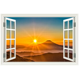 ウォールステッカー 富士山 窓枠 日本製 MU3 壁紙 シール 山 自然 風景 景色 旅行 写真 ポスター 絵画 インスタ