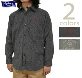 フェローズ Pherrow's 23W-711WS-E 撚り杢ラグランワークシャツ [ Covert Raglan Sleeve Work Shirts ] [ Optical Specs ] [ 長袖シャツ ] [ アメカジ ] [ メンズ ]