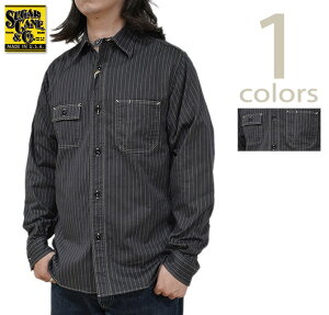 VK[P@SUGAR CANE@SC29585@y 8.5oz. z BLACK WABASH STRIPE WORK SHIRTS [ FICTION ROMANCE ] [ AJW ] [ Y ]