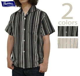 フェローズ　Pherrow's　24S-PICS2　半袖ストライプイタリアンカラーシャツ [ ITALIAN COLLAR SHIRTS ] [ 半袖シャツ ] [ アメカジ ] [ メンズ ]