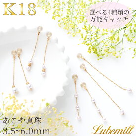 キャッチ ピアス パール ピアスキャッチ 18k 落ちない パールピアス 18金 k18 ぶら下がり ロングピアス シンプル レディース おしゃれ カジュアル 入学式 ギフト チェーン シリコンキャッチ