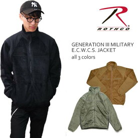 ロスコ /Rothco/GENERATION III MILITARY E.C.W.C.S. JACKET 9734 9739 9730 フリース ミリタリー ジップ メンズ 長袖 無地 ブラック ベージュ ブラウン グリーン US規格/あす楽