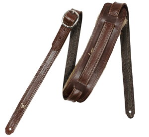[Moody Leather] Sheepskin Guitar Strap [Standard / 1"] (Brown / Brown) - [fB[EU[EXgbv