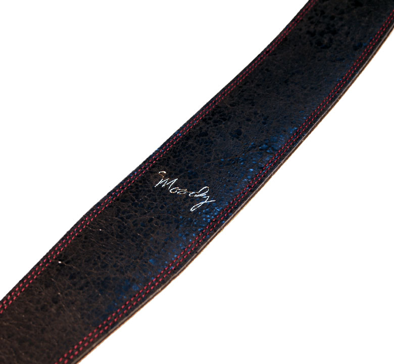 楽天市場】[Moody Leather] Distressed Leather Backed Guitar Strap