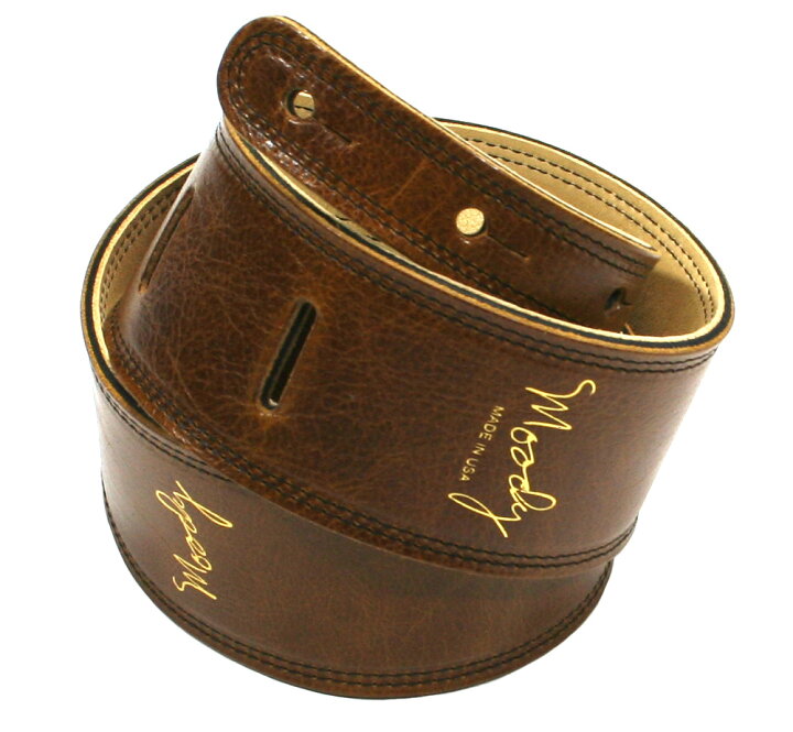 楽天市場】[Moody Leather] Distressed Leather Backed Guitar Strap  