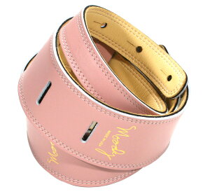 [Moody Leather] Leather Backed Guitar Strap [Standard / 2.5"] (Sakura/Cream/Gold) - [fB[EU[EXgbv