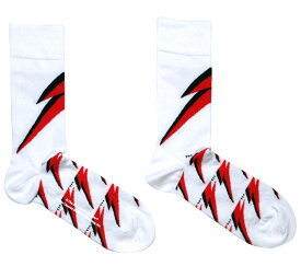 David Bowie / Aladdin Sane Flash Socks (White) - デヴィッド・ボウイ ソックス