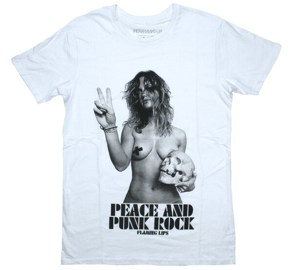 The Flaming Lips / Peace And Punk Rock Tee (White) - フレーミング・リップス Tシャツ