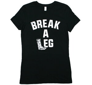 Foo Fighters / Broken Leg Tour Womens Tee 3 (Black) - �t�[�E�t�@�C�^�[�Y T�V���c