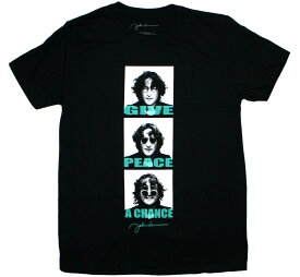 John Lennon / Give Peace A Chance Tee 3 (Black) - ジョン・レノン Tシャツ