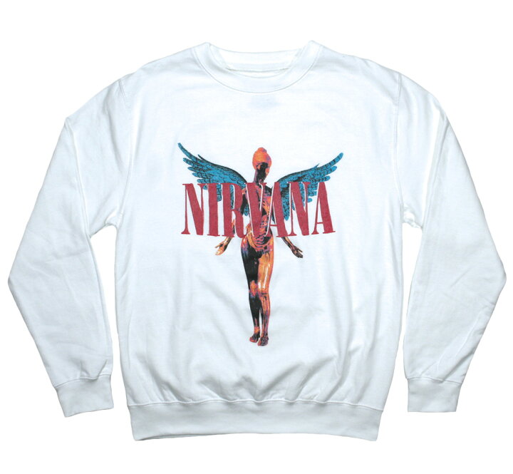 楽天市場】Nirvana / In Utero Sweatshirt (White) - ニルヴァーナ 