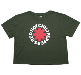 Red Hot Chili Peppers / Asterisk Womens Crop Top 12 (Olive Drab) - レッド・ホット・チリ・ペッパーズ Tシャツ レディース