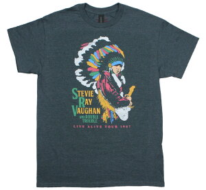 Stevie Ray Vaughan and Double Trouble / Live Alive Tour 1986 Tee (Dark Heather Grey) - �X�e�B�[���B�[�E���C�E���H�[�� T�V���c