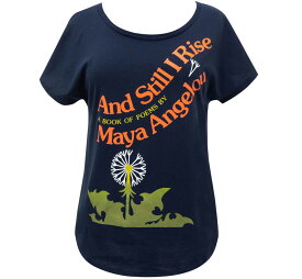 [Out of Print] Maya Angelou / And Still I Rise Womens Relaxed Fit Tee (Midnight Navy) - [アウト・オブ・プリント] マヤ・アンジェロウ Tシャツ