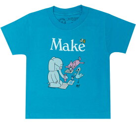 [Out of Print] Mo Willems / Make with Elephant & Piggie, and The Pigeon Kids Tee (Turquoise Blue) - [アウト・オブ・プリント] モー・ウィレムズ Tシャツ