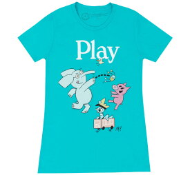 [Out of Print] Mo Willems / Play with Elephant & Piggie, and The Pigeon Womens Tee (Tahiti Blue) - [アウト・オブ・プリント] モー・ウィレムズ Tシャツ