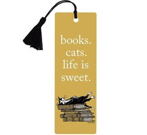 [Out of Print] Books. Cats. Life Is Sweet. Bookmark (Edward Gorey illustration)