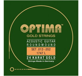 [OPTIMA] 24K Gold Strings [1747.L] (.012-.052) - オプティマ 24金メッキ エアコースティック ギター弦