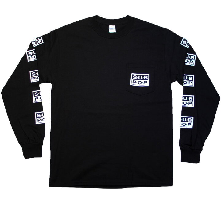 楽天市場】Sub Pop Records / Logo Pocket Long Sleeved Tee (Black 