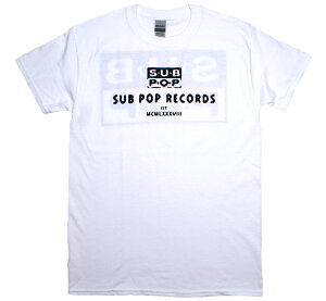 Sub Pop Records / Est 1988 Tee (White) - �T�u �|�b�v ���R�[�Y T�V���c