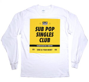 Sub Pop Records / Sub Pop Singles Club Long Sleeved Tee (White) - �T�u �|�b�v ���R�[�Y �����O�X���[�u T�V���c