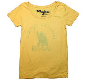 [Worn Free] John Lennon / Toronto Rock & Roll Revival Scoop Neck Tee (Mustard) (Womens) - [�E�H�[���E�t���[] �W�����E���m�� T�V���c