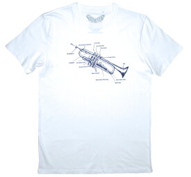 [Worn Free] Miles Davis / Trumpet Parts Tee 2 (White) - [ウォーン・フリー] マイルス・デイヴィス Tシャツ