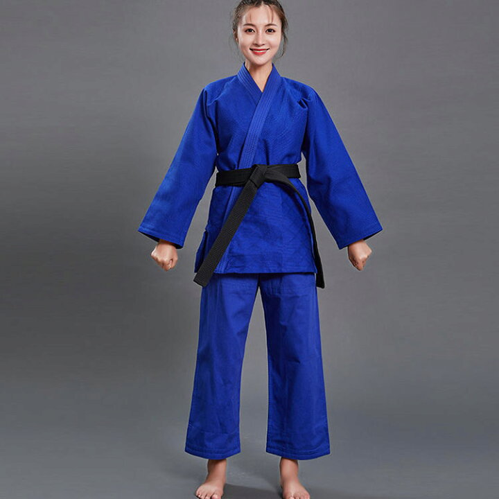 楽天市場】 男子 2号 青 女子 3号 中学生 全4色！柔道着 高校生 細身  