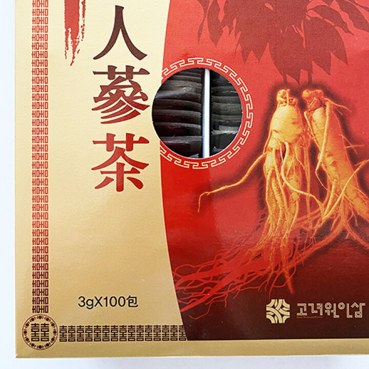 楽天市場】【送料無料】紙箱 高麗園 高麗人参茶 100包 x 3箱 韓国特産 