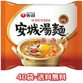 【送料無料】農心 安城湯麺 40袋 韓国 料理 食品 インスタント ラーメン 乾麺 らーめん ビーフスープの旨味とさっぱりとした辛さ