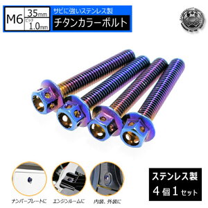 �X�e�����X�� �`�^���J���[�{���g M6 35mm �s�b�` 1.0mm 4�Z�b�g �y M6×35mm �i���o�[�v���[�g �i���o�[ �i���o�[�{���g EL�i���o�[ �������i���o�[ �G���W�����[�� ���� �O�� �X�|�R�� USDM JDM �h