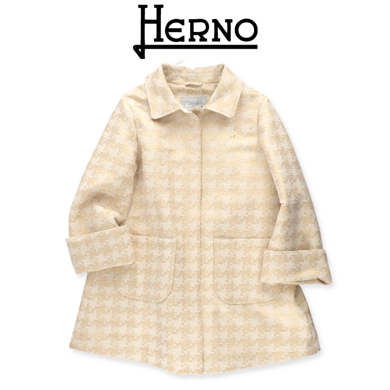 交換無料 2021SS HERNO KIDS ヘルノ キッズ 品質保証 Aライン ステンカラー コート 10A 14歳 12歳 12A 10歳 スプリング 14A
