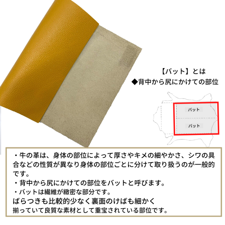 楽天市場】【バット】本革 【A4】【1700マスタード】レザー