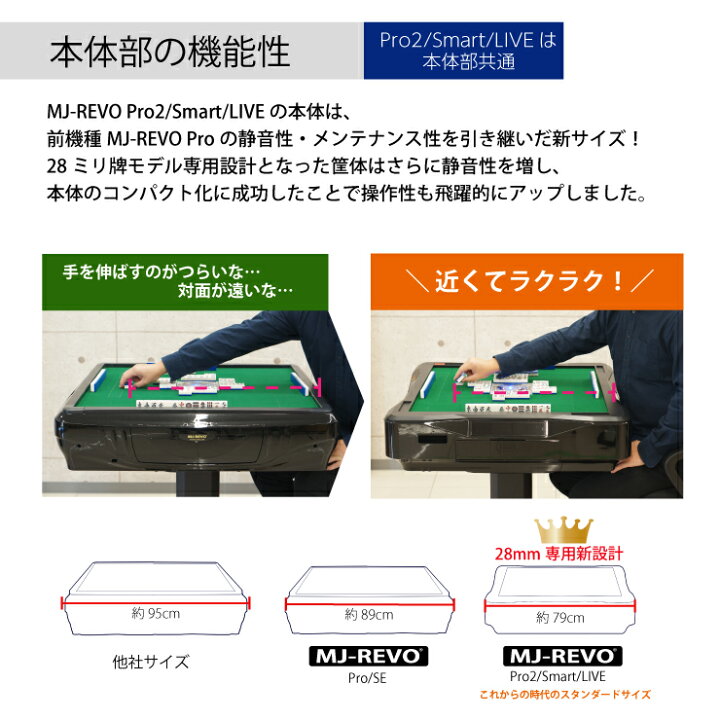 楽天市場】全自動麻雀卓 MJ-REVO Pro2 ゴールド 3年保証 静音タイプ 