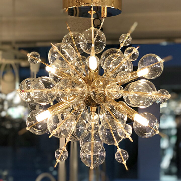 楽天市場 バブルシャンデリア 照明 おしゃれ スタイリッシュ クローム ガラス シャボン玉 球体 ダイニング用食卓用 寝室 玄関 エントランス 店舗装飾 デザイナーズ 吹き抜け 階段 廊下 天井 可愛い 奇抜 簡単取付 シャンデリア ペンダントライト Led電球付属 Maison De