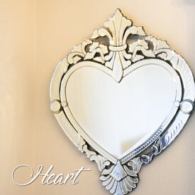 【送料無料】壁掛け鏡 壁掛けミラー アンティーク調ミラー Heart　ハート