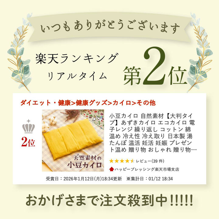 楽天市場】小豆カイロ 自然素材【大判タイプ】あずきカイロ エコカイロ