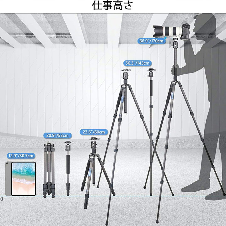 楽天市場】‎ARTCISE カメラ三脚 アルミ製超軽量 カメラ用三脚 4段階 